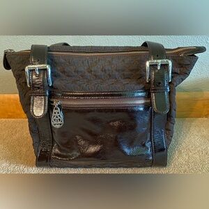 Brighton brown quilted nylon purse tote bag